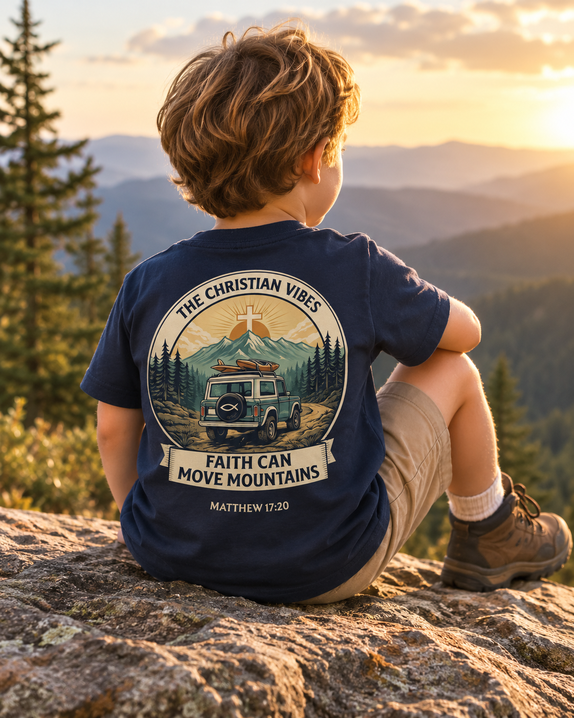 Faith Can Move Mountains Kids Tee